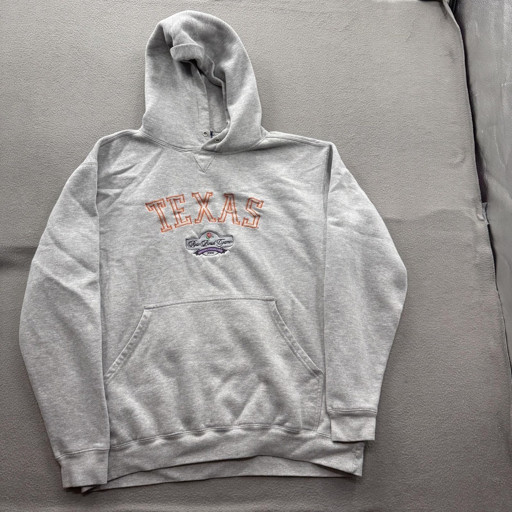 Texas Longhorns Hoodie Mens XL Gray NCAA Football Team Edition‎ Rose Bowl 2006